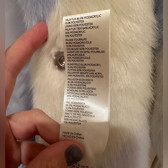 Maeve Faux Fur Stripe Coat in Blue Motif from Anthropologie New🆕 & Never Worn😍 - Picture 14 of 16